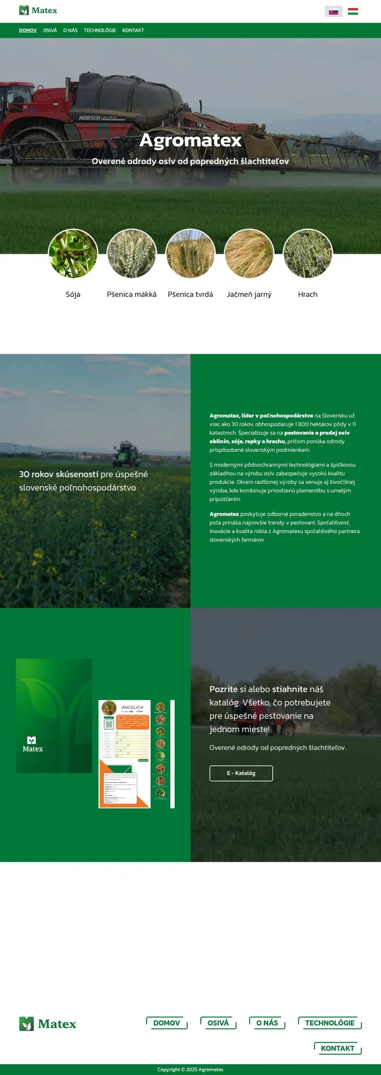 Agromatex — pôvodný web